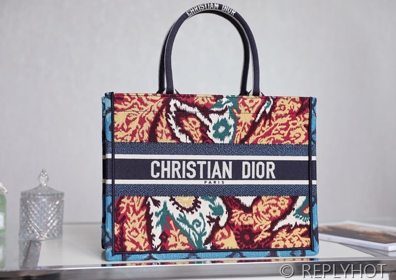 디올 북 토트 백 / 미디움 / 페이즐리 블루 [매장가475만원대]