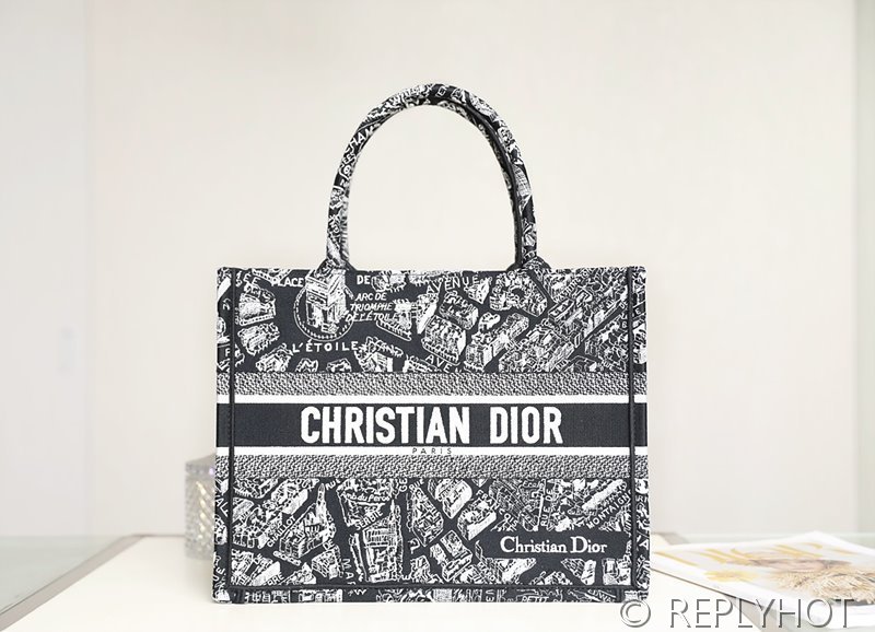 디올 북 토트 백 / 미디움 / 파리맵 블랙 [매장가475만원대]
