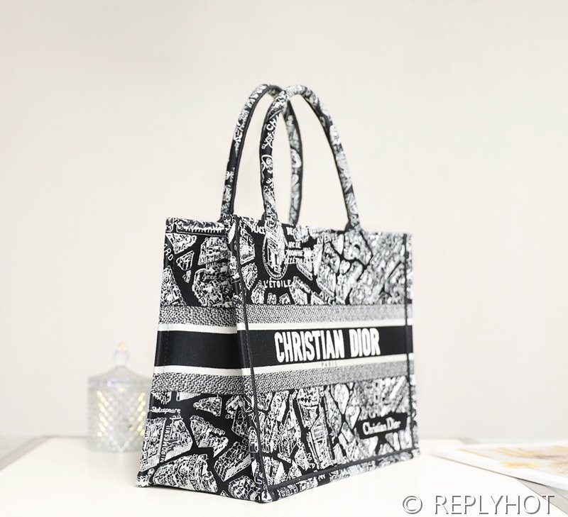 디올 북 토트 백 / 미디움 / 파리맵 블랙 [매장가475만원대]