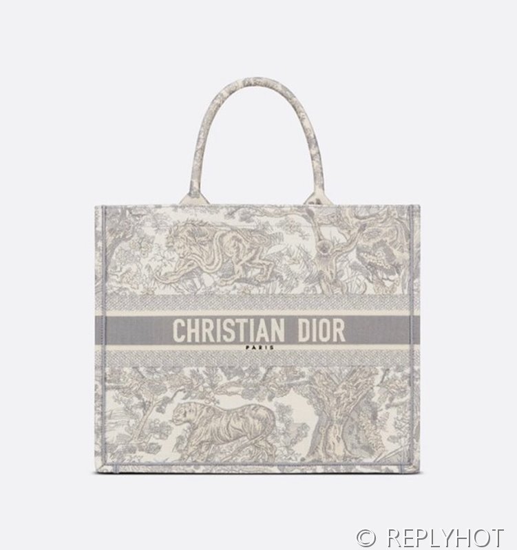 디올 북 토트 백 / 미디움 / 타이거그레이 [매장가475만원대]