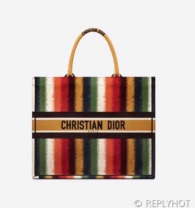 디올 북 토트 백 / 미디움 / 컬러풀 스트라이프 [매장가475만원대]