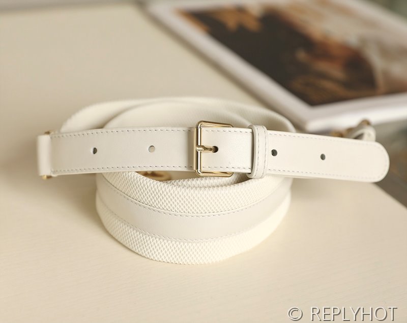 디올 Lady D-LITE 자수 미디엄백 패브릭 화이트 [매장가 740만원대]