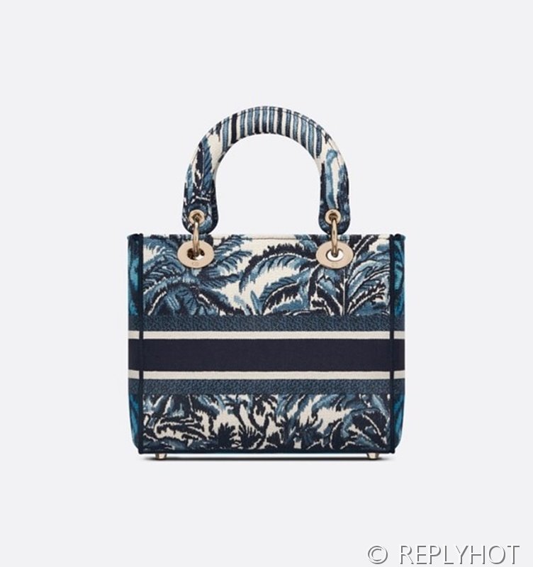 디올  Lady D-LITE 자수 미디엄백 블루코코넛 [매장가 740만원대]