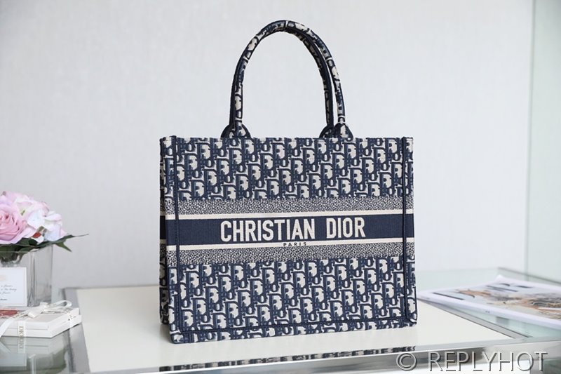 디올 북 토트 백 / 미디움 / 오블리크블루 [매장가475만원대]
