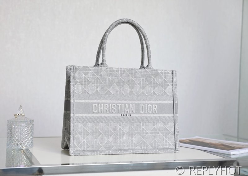 디올 북 토트 백 / 미디움 / 메탈실버 [매장가475만원대]