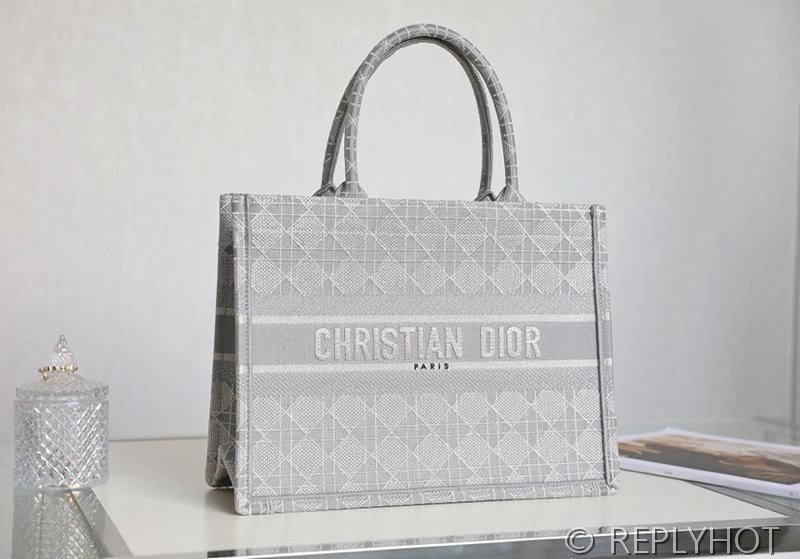 디올 북 토트 백 / 미디움 / 메탈실버 [매장가475만원대]