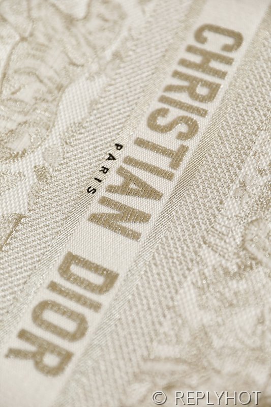 디올 북 토트 백 / 미디움 / 메탈라인 타이거 화이트 [매장가475만원대]