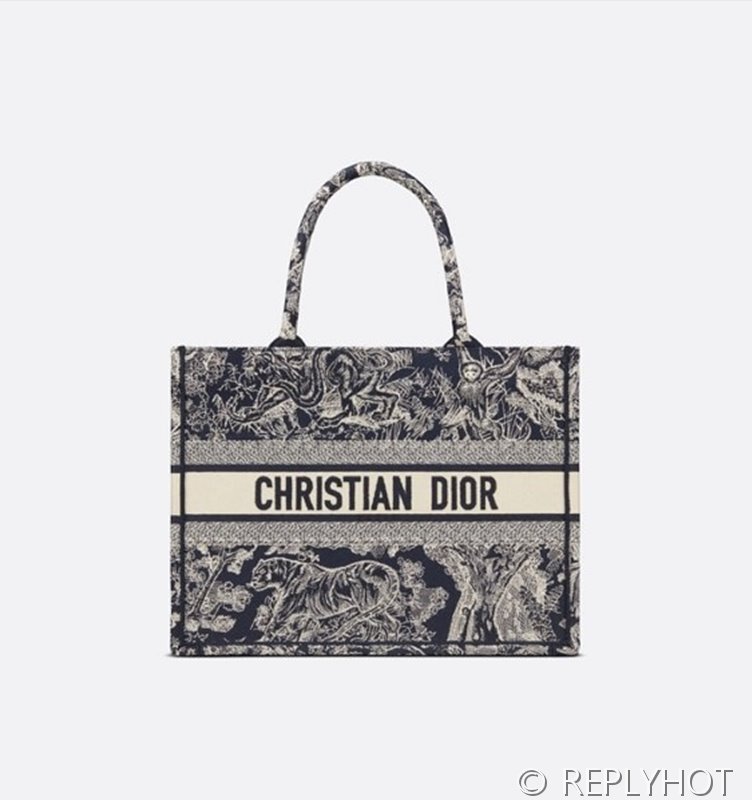 디올 북 토트 백 / 미디움 / 리버스블루 [매장가475만원대]