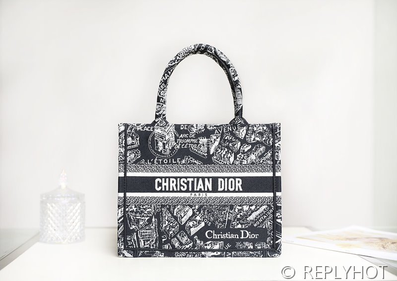 디올 북 토트 백 / 스몰 / 파리맵 블랙 [매장가455만원대]