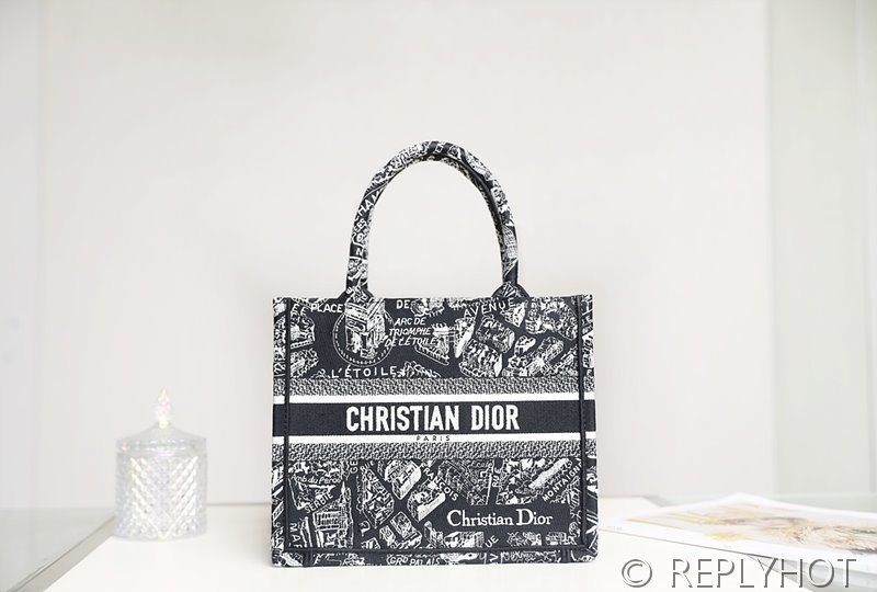 디올 북 토트 백 / 스몰 / 파리맵 블랙 [매장가455만원대]