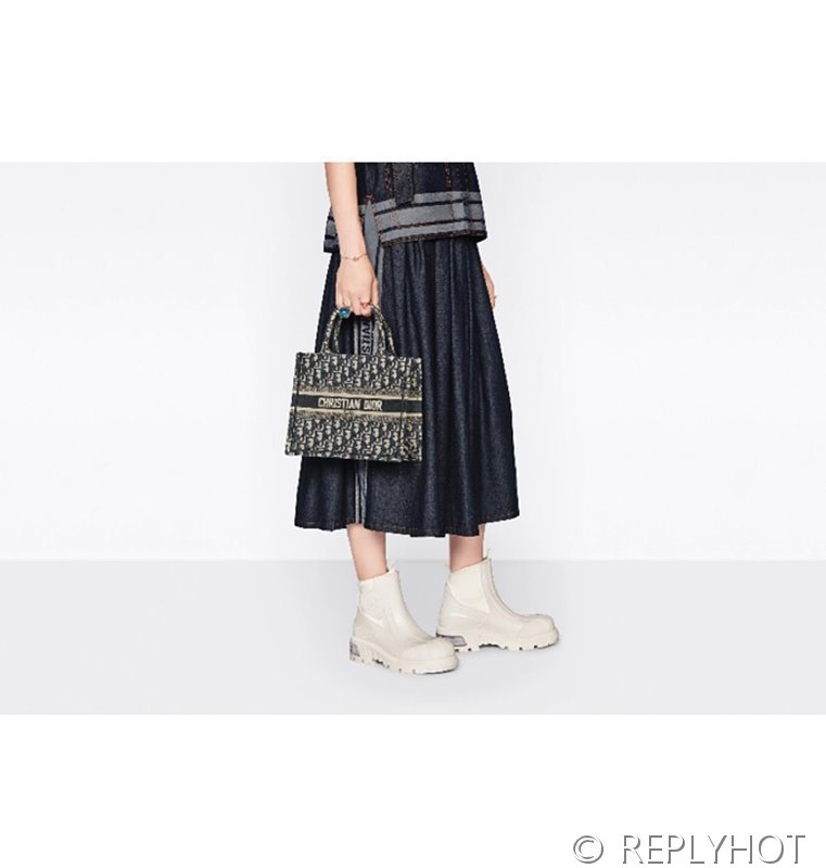 디올 북 토트 백 / 스몰 / 오블리크블루 [매장가455만원대]