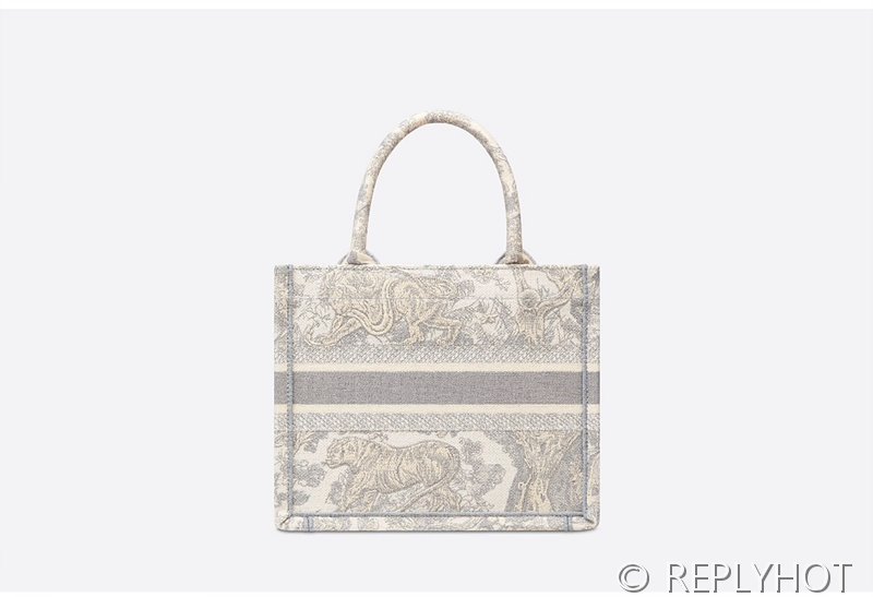 디올 북 토트 백 / 스몰 / 그레이타이거 [매장가455만원대]