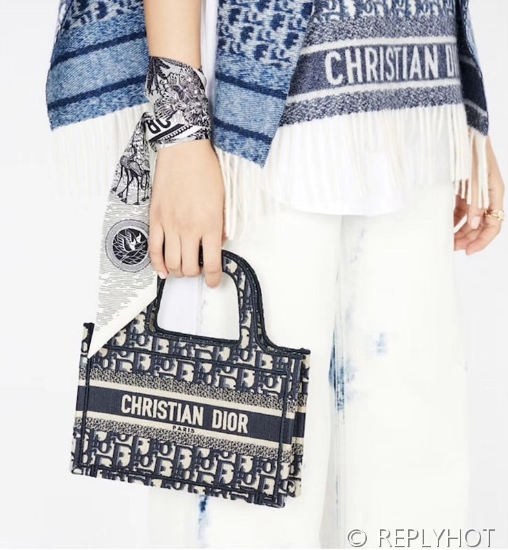 디올 북 토트 백 / 미니 / 오블리크블루 [매장가420만원대]