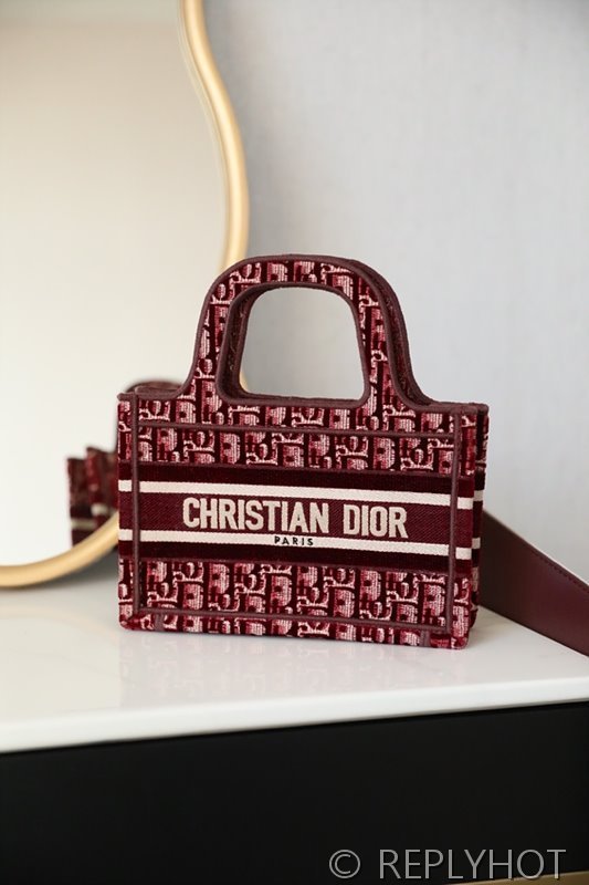 디올 북 토트 백 / 미니 / 버건디 [매장가420만원대]
