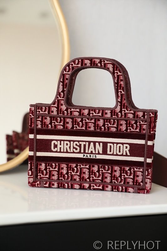 디올 북 토트 백 / 미니 / 버건디 [매장가420만원대]