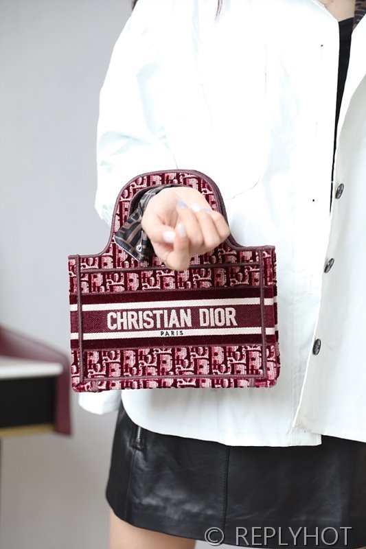 디올 북 토트 백 / 미니 / 버건디 [매장가420만원대]