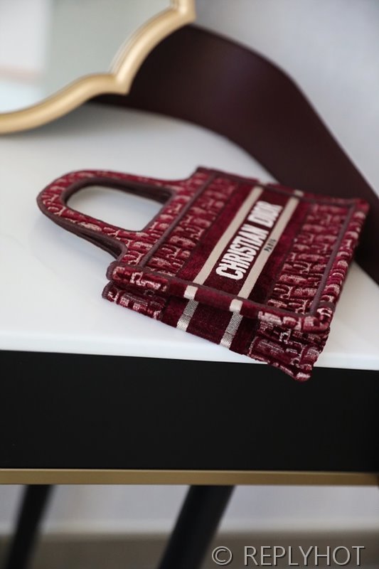 디올 북 토트 백 / 미니 / 버건디 [매장가420만원대]