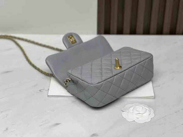 Chanel 22S Gold Ball CF Large Mini Grey GHW 20cm