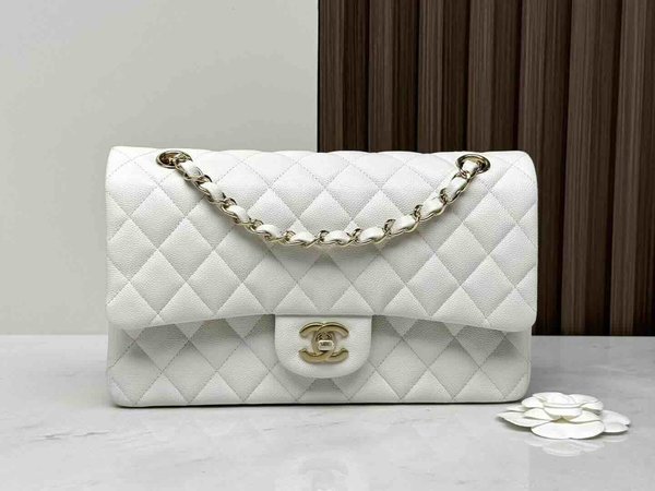 Chanel Classic Flap 25cm – Fairy White / Caviar