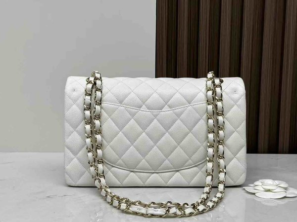 Chanel Classic Flap 25cm – Fairy White / Caviar