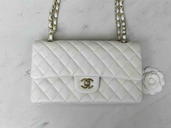 Chanel Classic Flap 25cm – Fairy White / Caviar