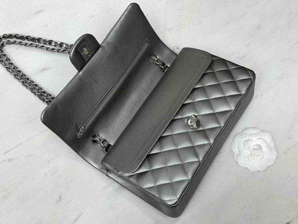 Chanel Classic Flap 25cm – Seasonal Limited Edition / Metallic Silver