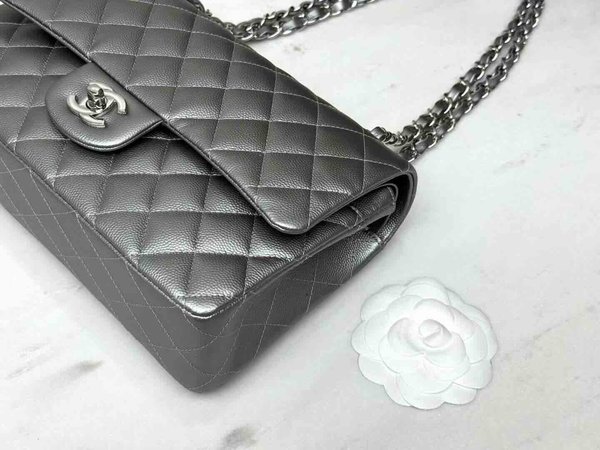 Chanel Classic Flap 25cm – Seasonal Limited Edition / Metallic Silver