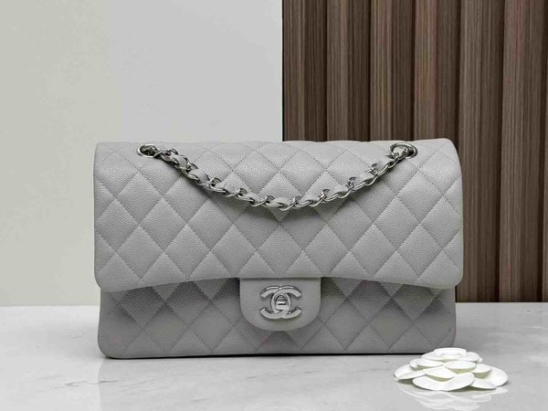 Chanel Classic Flap 25cm – Seasonal Limited Edition / Light Grey (23B)