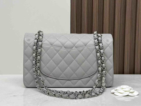 Chanel Classic Flap 25cm – Seasonal Limited Edition / Light Grey (23B)