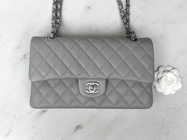 Chanel Classic Flap 25cm – Seasonal Limited Edition / Light Grey (23B)