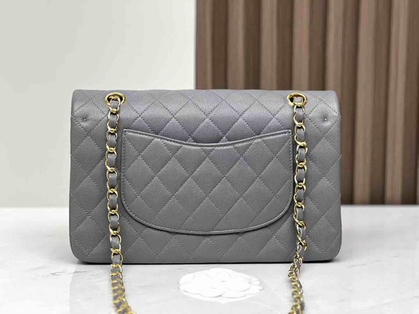 Chanel Classic Flap 22B Grey Caviar GHW 25cm