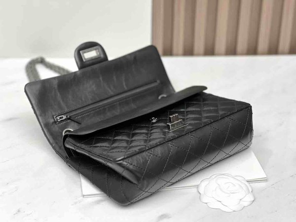 Chanel Reissue 2.55 Large Black SHW 28cm