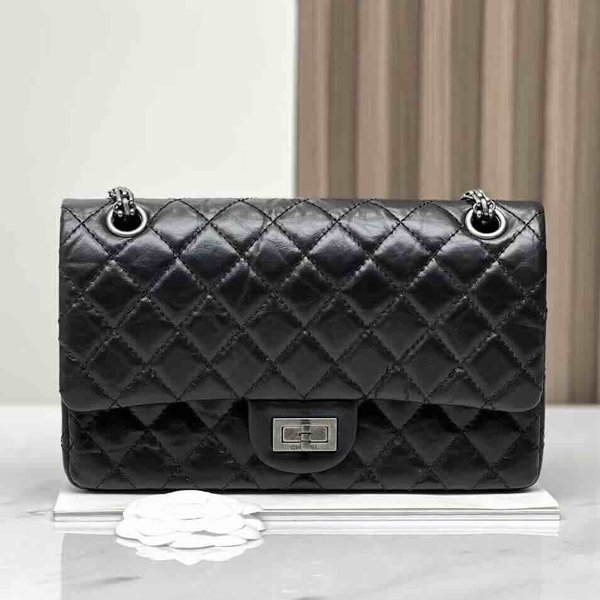 Chanel Reissue 2.55 Large Black SHW 28cm