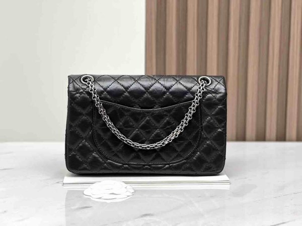 Chanel Reissue 2.55 Large Black SHW 28cm