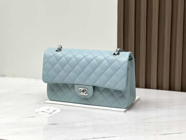 Chanel Classic Flap Medium 25cm Boutique Season Limited Misty Blue