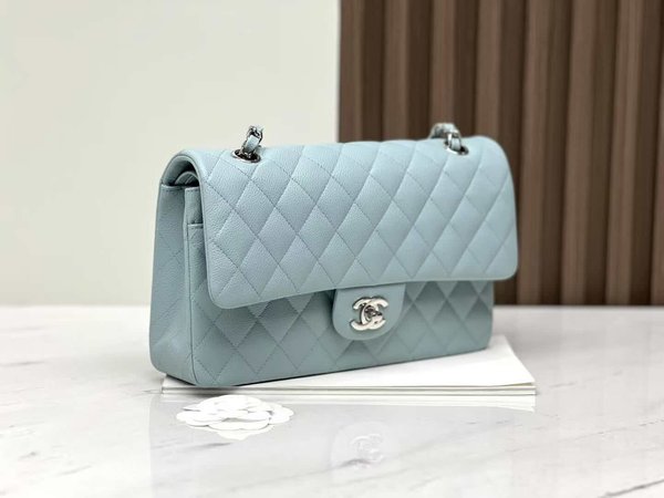 Chanel Classic Flap Medium 25cm Boutique Season Limited Misty Blue