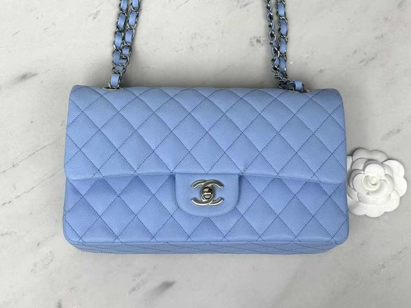 Chanel Classic Flap Medium 25cm 23P Season Limited Blue