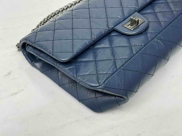 Chanel Reissue 2.55 Large Navy Leather 28cm