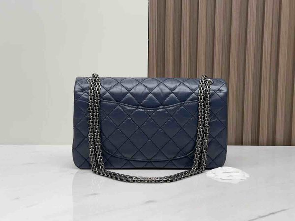 Chanel Reissue 2.55 Large Navy Leather 28cm