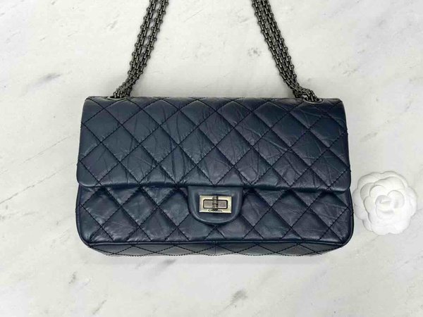 Chanel Reissue 2.55 Large Navy Leather 28cm
