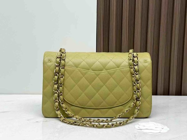 Chanel Classic Flap Avocado Green Caviar GHW 25cm