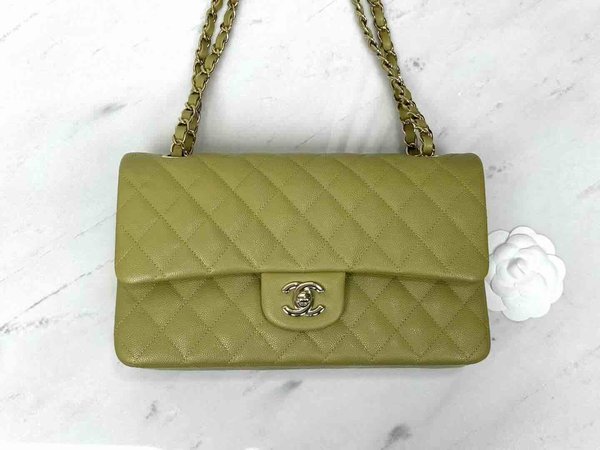 Chanel Classic Flap Avocado Green Caviar GHW 25cm