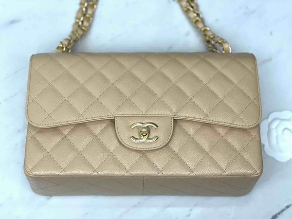 Chanel Classic Flap Jumbo Milk Tea 30cm