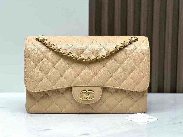 Chanel Classic Flap Jumbo Milk Tea 30cm