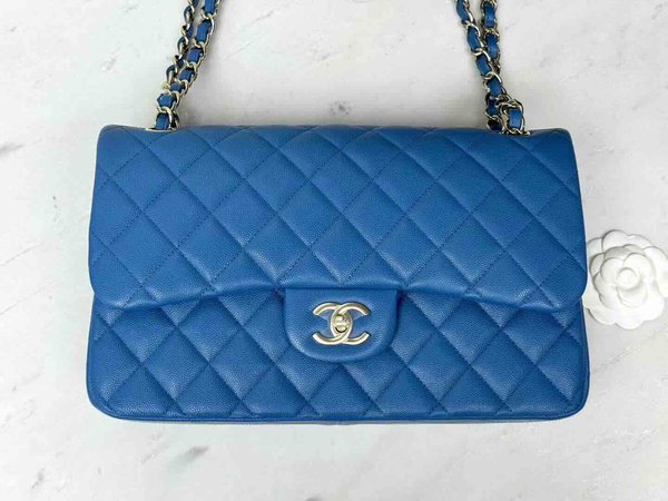 Chanel Classic Flap Jumbo Blue 30cm