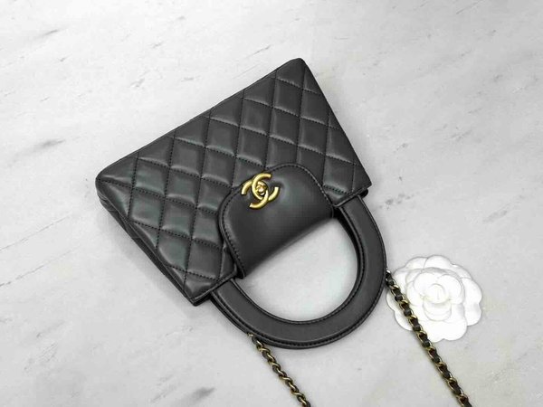 Chanel 24A Kelly Nano Graphite Grey Waxed Leather 19cm