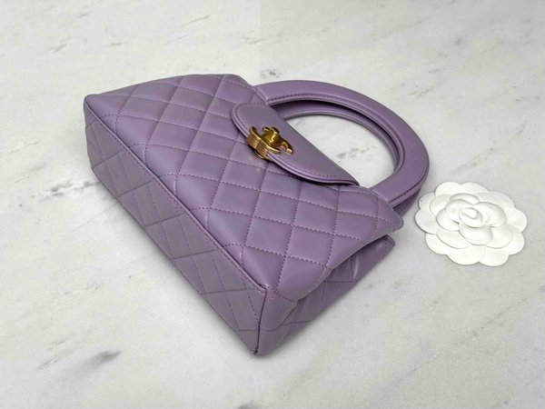 Chanel 24P Kelly Nano Stella Purple Waxed Leather 19cm
