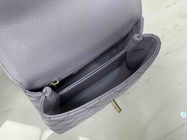 Chanel 22P Coco Handle Mini Taro Purple Caviar GHW 19cm