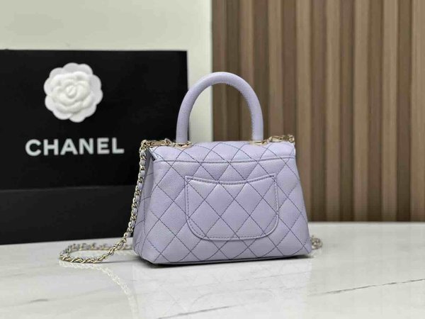 Chanel 22P Coco Handle Mini Taro Purple Caviar GHW 19cm