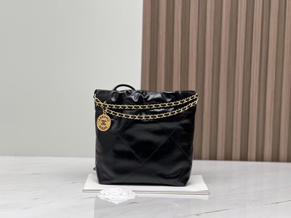 CHANEL 23S Mini 22 Bag – Black with Gold Hardware(20x19x6cm)